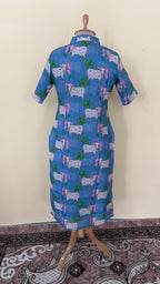 Blue Pichwai Cow Print Co-ord Set | D-008