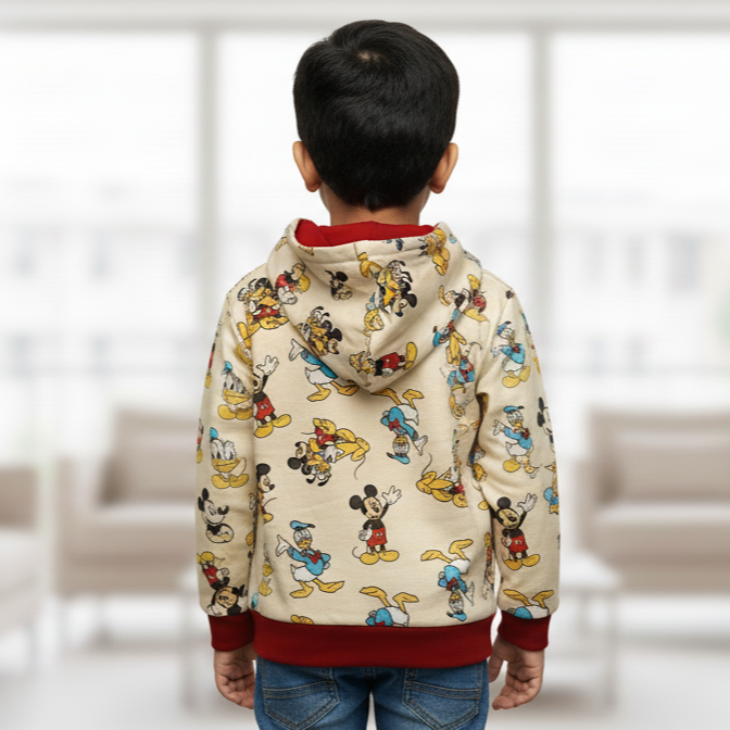 Yellow Mickey All over Printed Hood