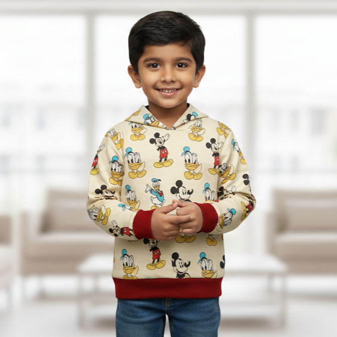 Yellow Mickey All over Printed Hood