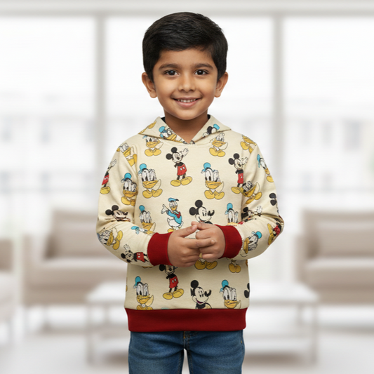 Yellow Mickey All over Printed Hood