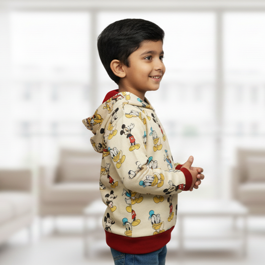 Yellow Mickey All over Printed Hood