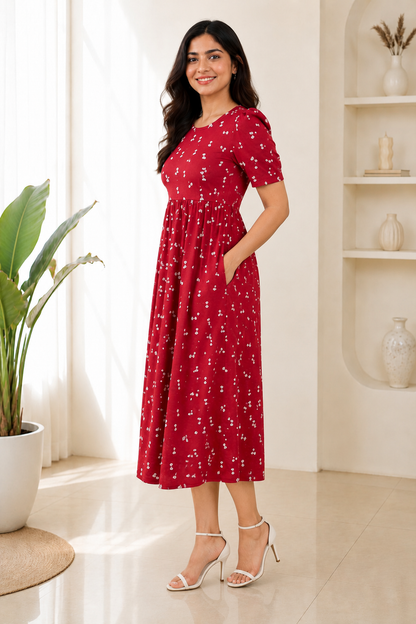Casual Lounge Wear Non Feeding with puff Red Chocolate