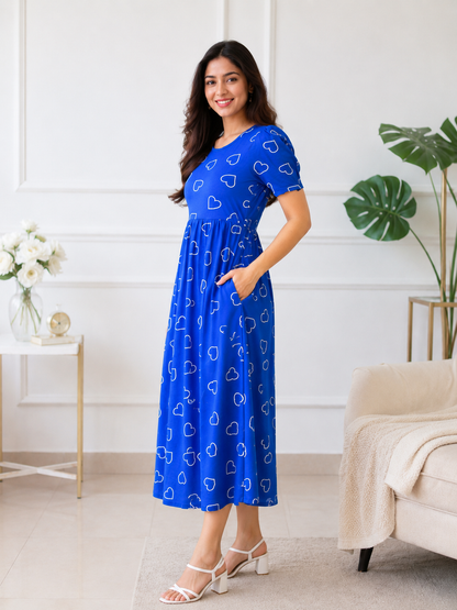 Casual Lounge Wear Non Feeding with puff Royal purple Star
