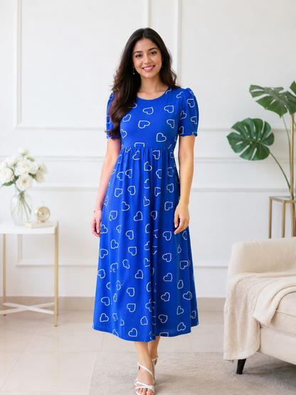 Casual Lounge Wear Non Feeding with puff Royal purple Star