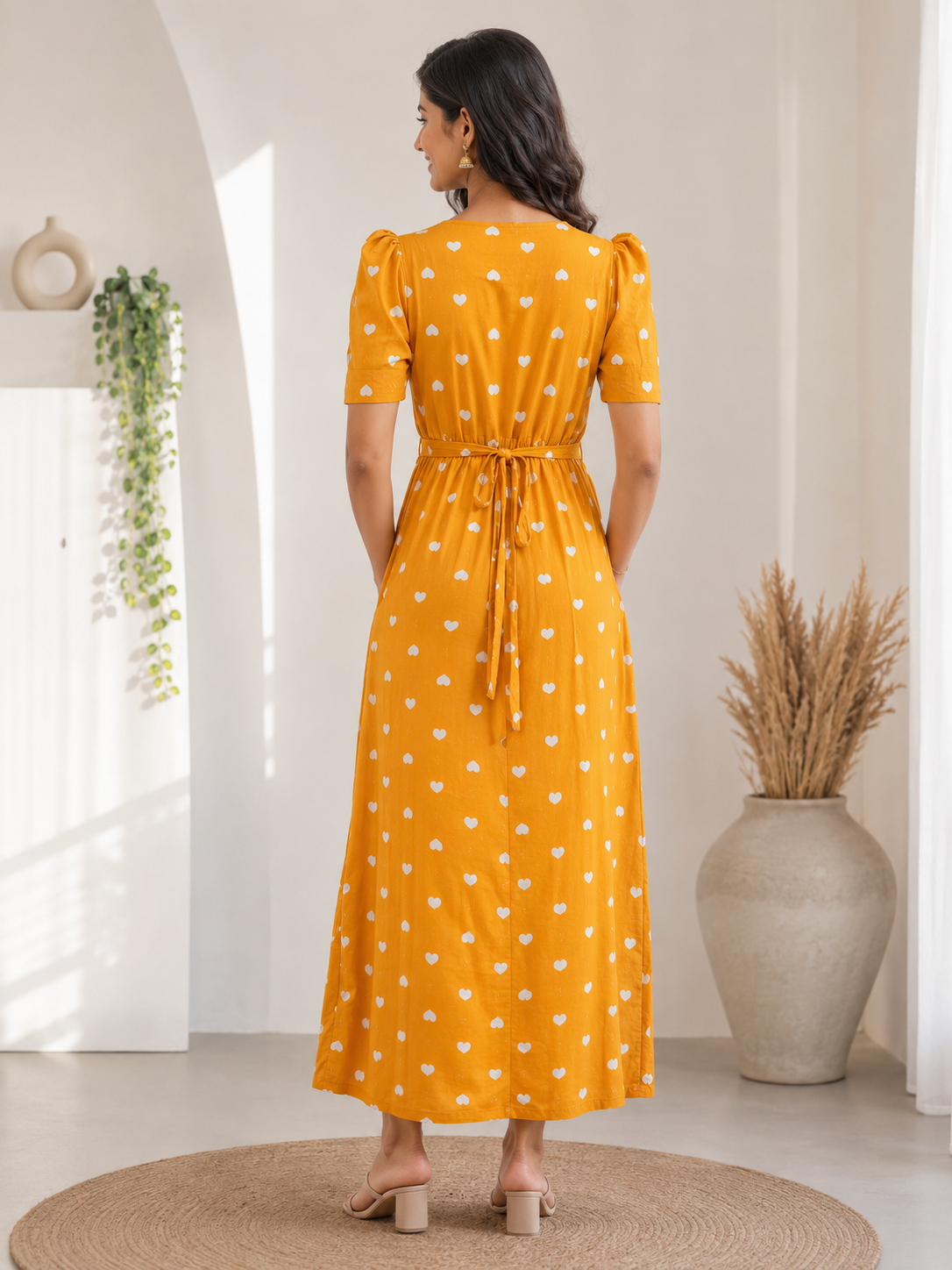 Zipless feeding wear with puff 52 inches Yellow heart