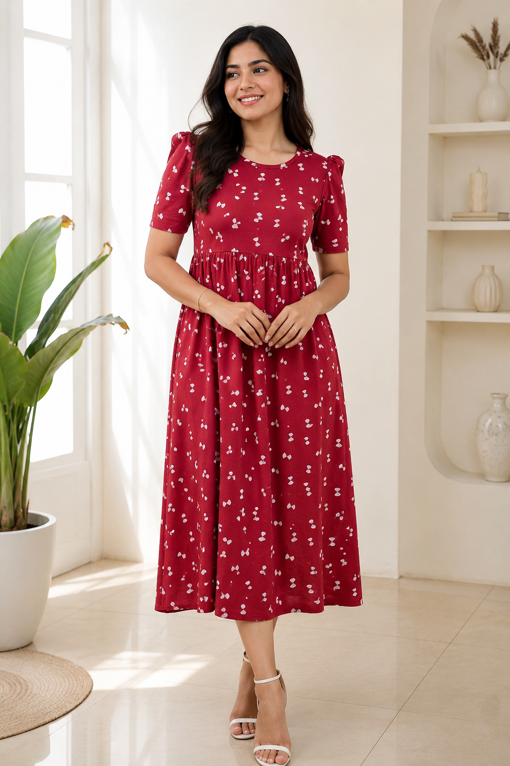 Casual Lounge Wear Non Feeding with puff Red Chocolate