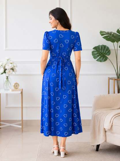Casual Lounge Wear Non Feeding with puff Royal purple Star