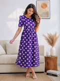 Casual Lounge Wear Non Feeding with puff Royal purple Star