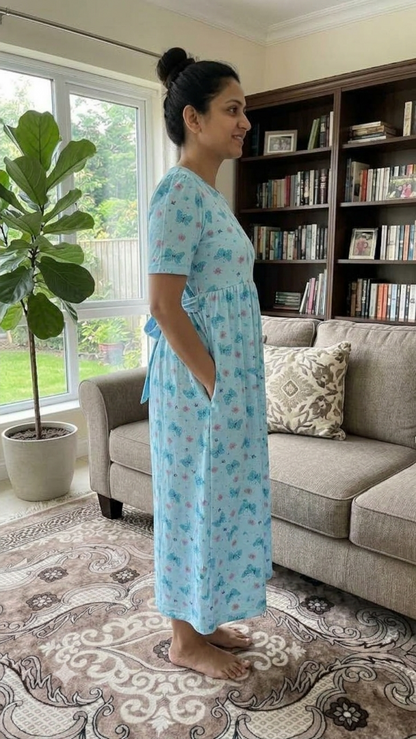 Casual Lounge Wear Non Feeding with puff Sky Butterfly